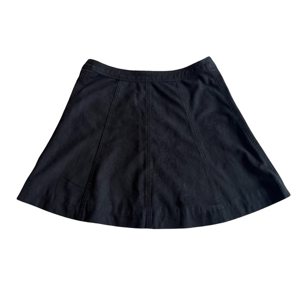Abercrombie & Fitch Faux Suede Button Front Mini Skirt Black Size 4 - Picture 2 of 6
